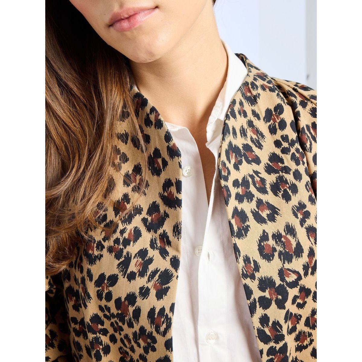 Gray Josephine Coat in Cheetah