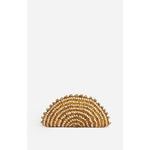 White Smoke Raffia Clutch Bag Green