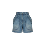 Slate Gray Noemia Shorts Faded Blue