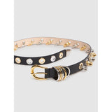 Light Gray Revenge Mixed Metal Belt Black Silver Gold