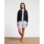 Light Gray Benny Short Stripe Seersucker Light Blue/White