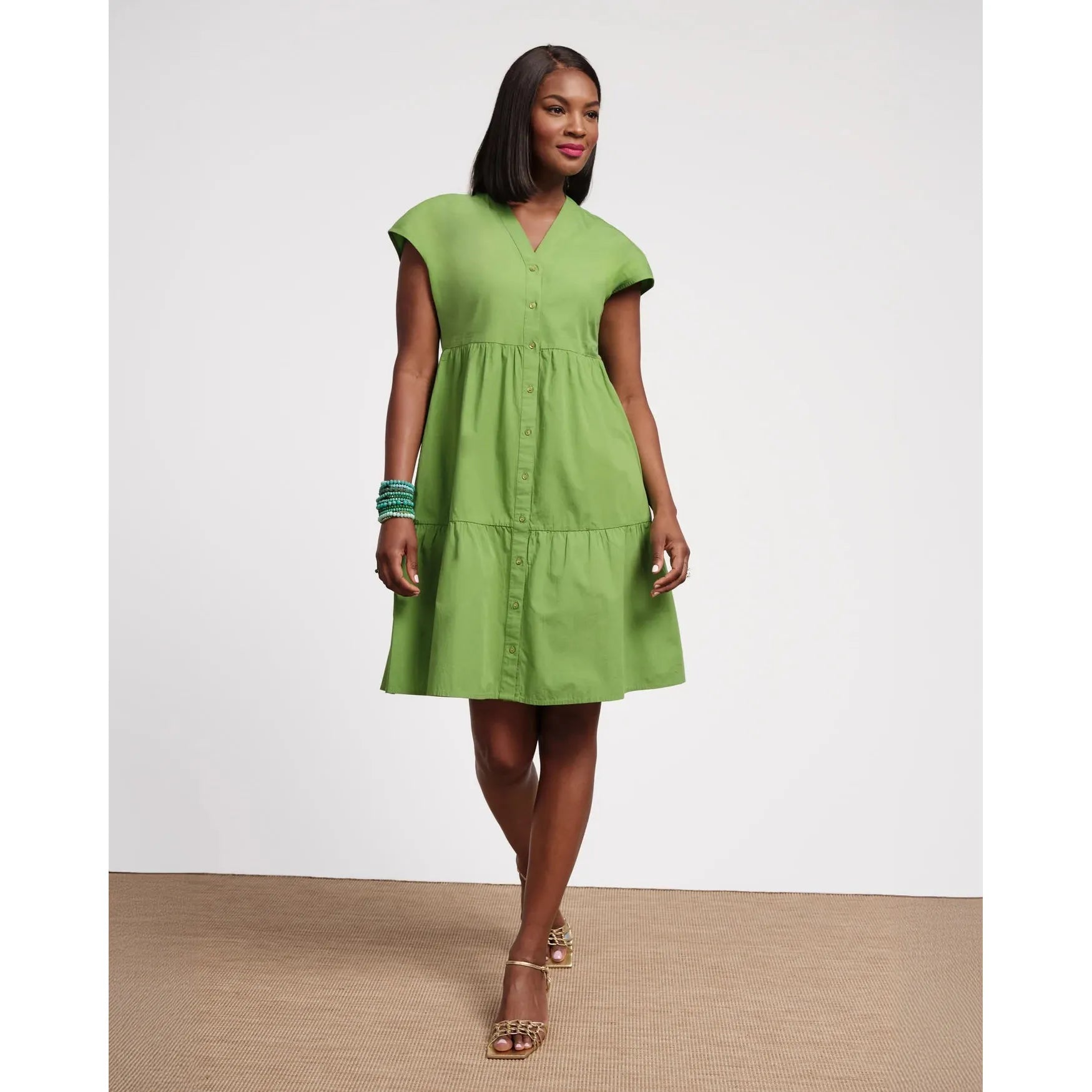 Light Gray Breezy Mini Dress Green