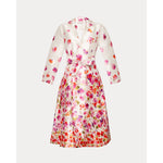 Lucille Wrap Dress Pocket Full of Posies Poly Dupion Oyster/Pink
