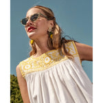Light Slate Gray Jess Floral Embroidery Top