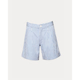 White Smoke Benny Short Stripe Seersucker Light Blue/White