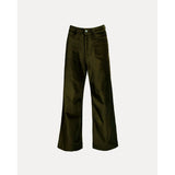 Ace Velet Pant Solid Velvet Velvet Olive