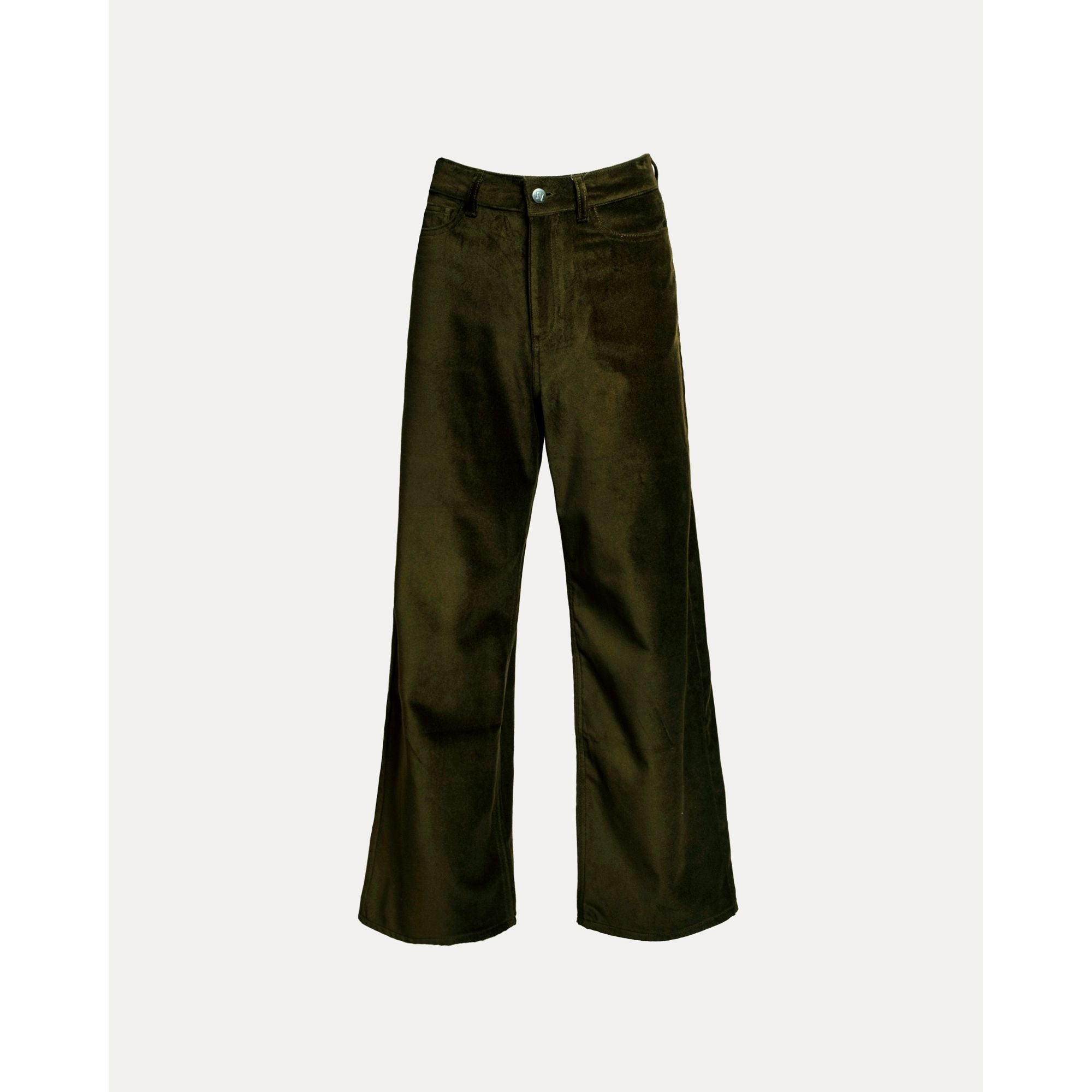 Ace Velet Pant Solid Velvet Velvet Olive