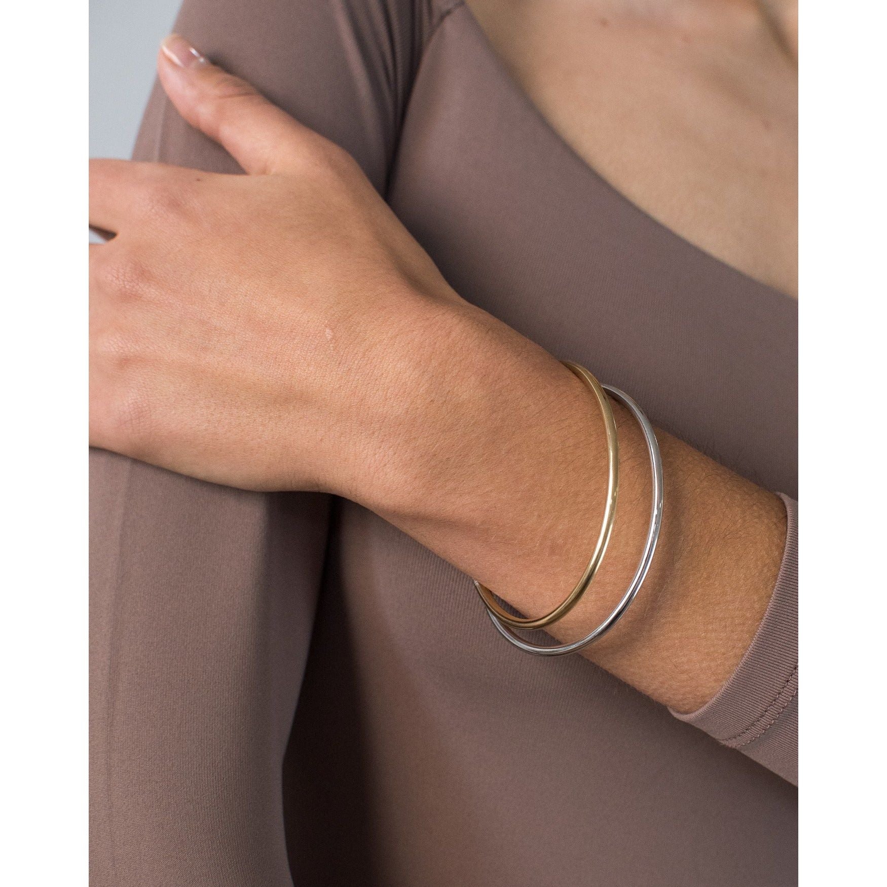 Dim Gray Dane Bangle Set Two Tone