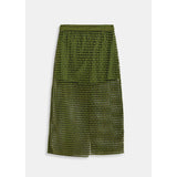 Dark Olive Green Khaki mesh skirt with bead embellishments
