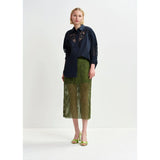 Beige Khaki mesh skirt with bead embellishments