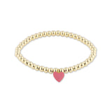 Bead Bracelet with Mini Pink Enamel Heart Charm