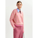 Light Gray Heart-intarsia wool-blend sweater