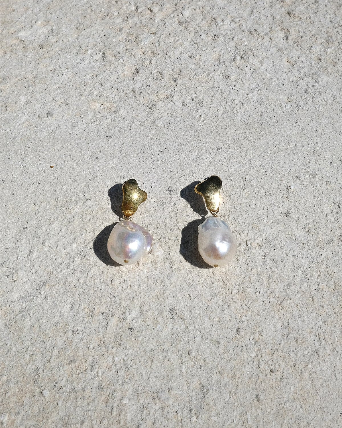 Odette Vitae Pearl Earrings in Brass