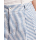 Light Gray Benny Short Stripe Seersucker Light Blue/White