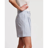 Light Gray Benny Short Stripe Seersucker Light Blue/White