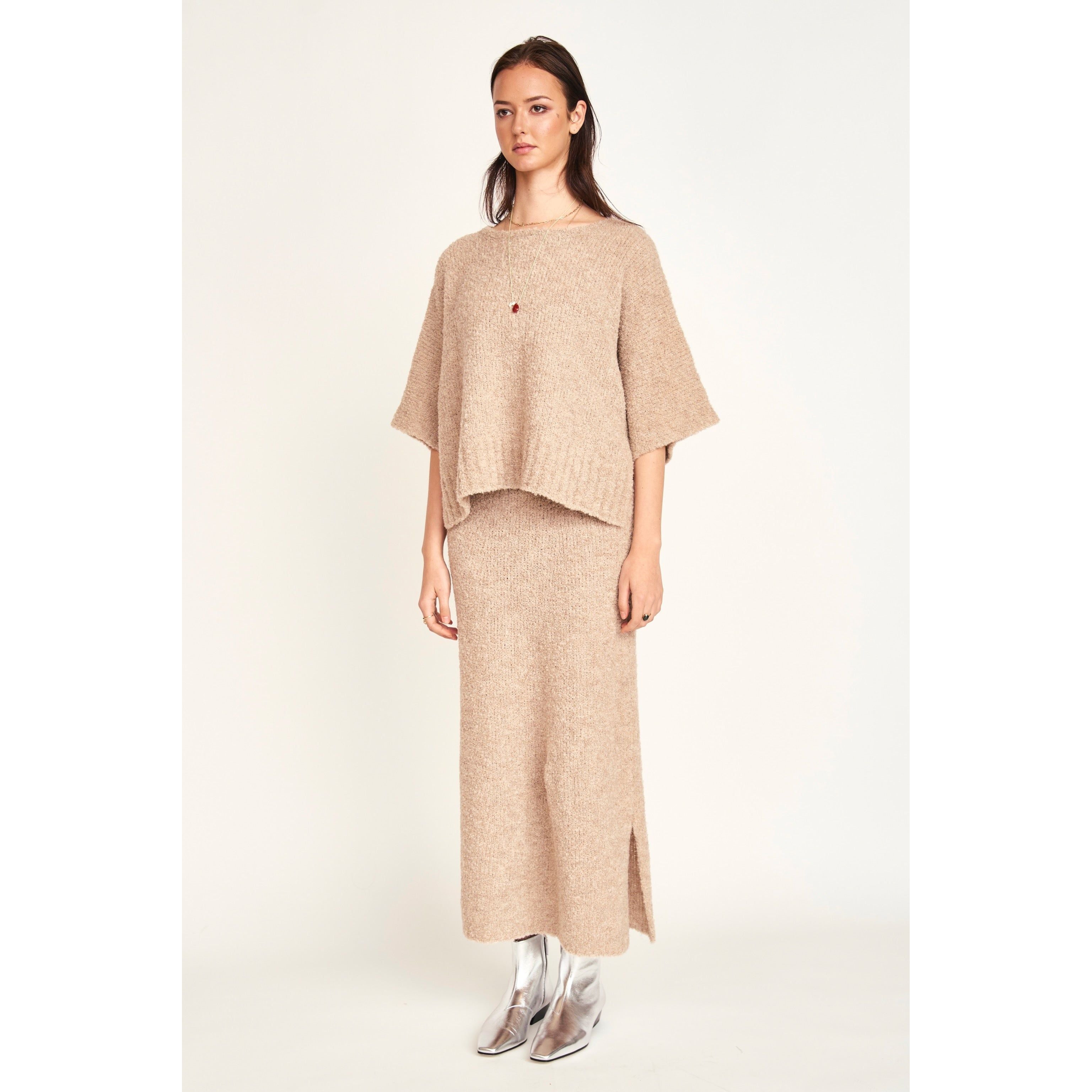 Fez Boucle Top in Graham Cracker