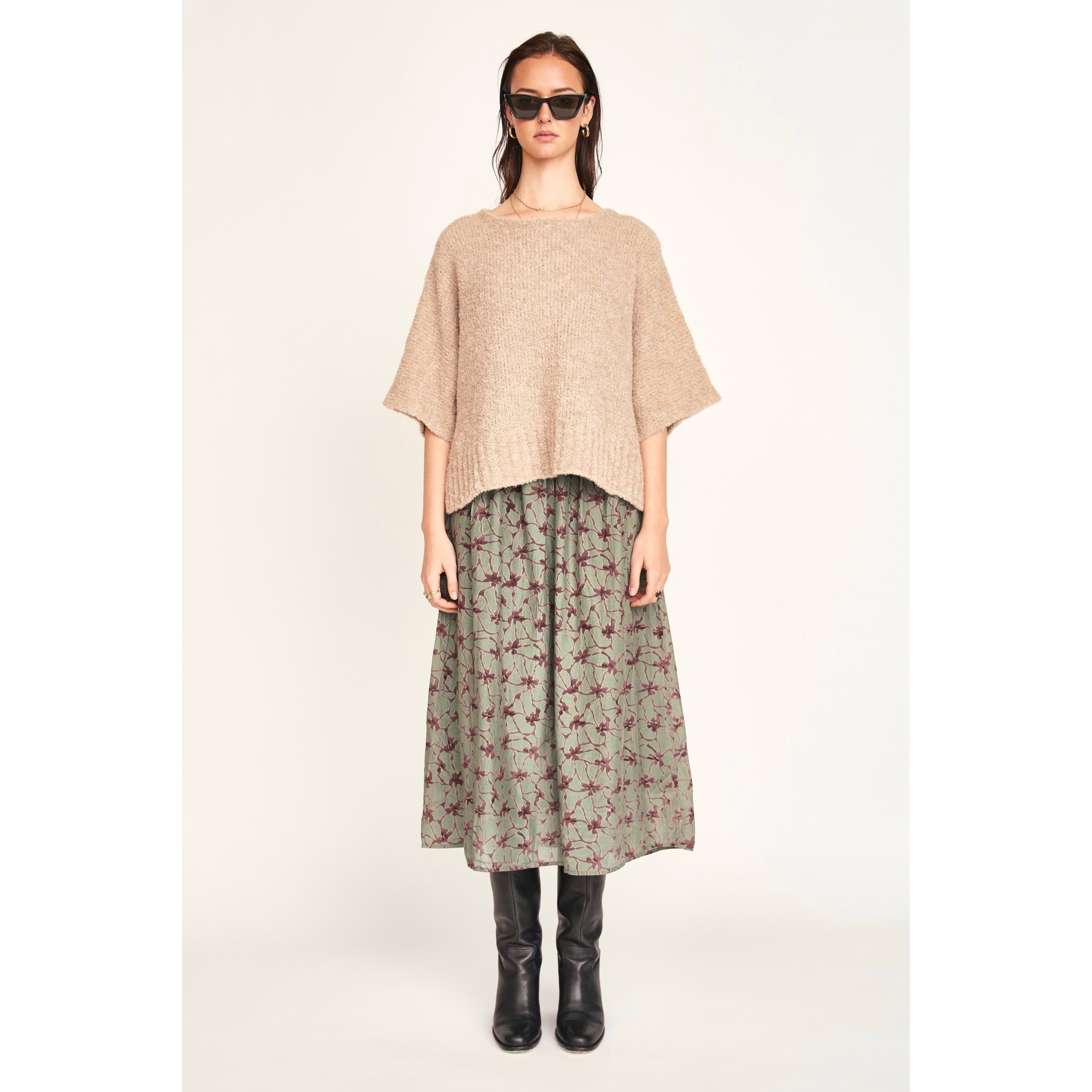 Fez Boucle Top in Graham Cracker