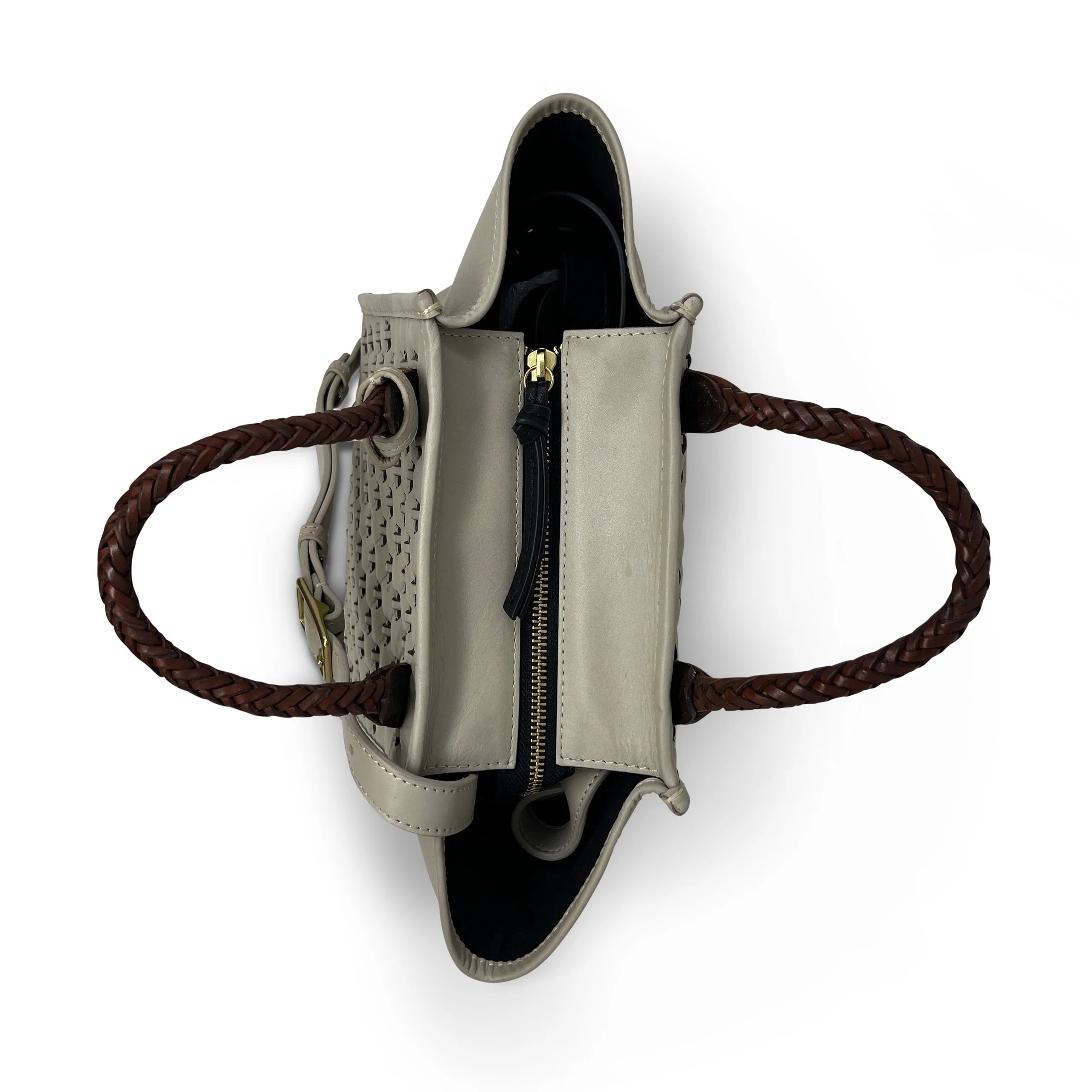 Gray Mini Tote - Chalk Lazer Criss Cross
