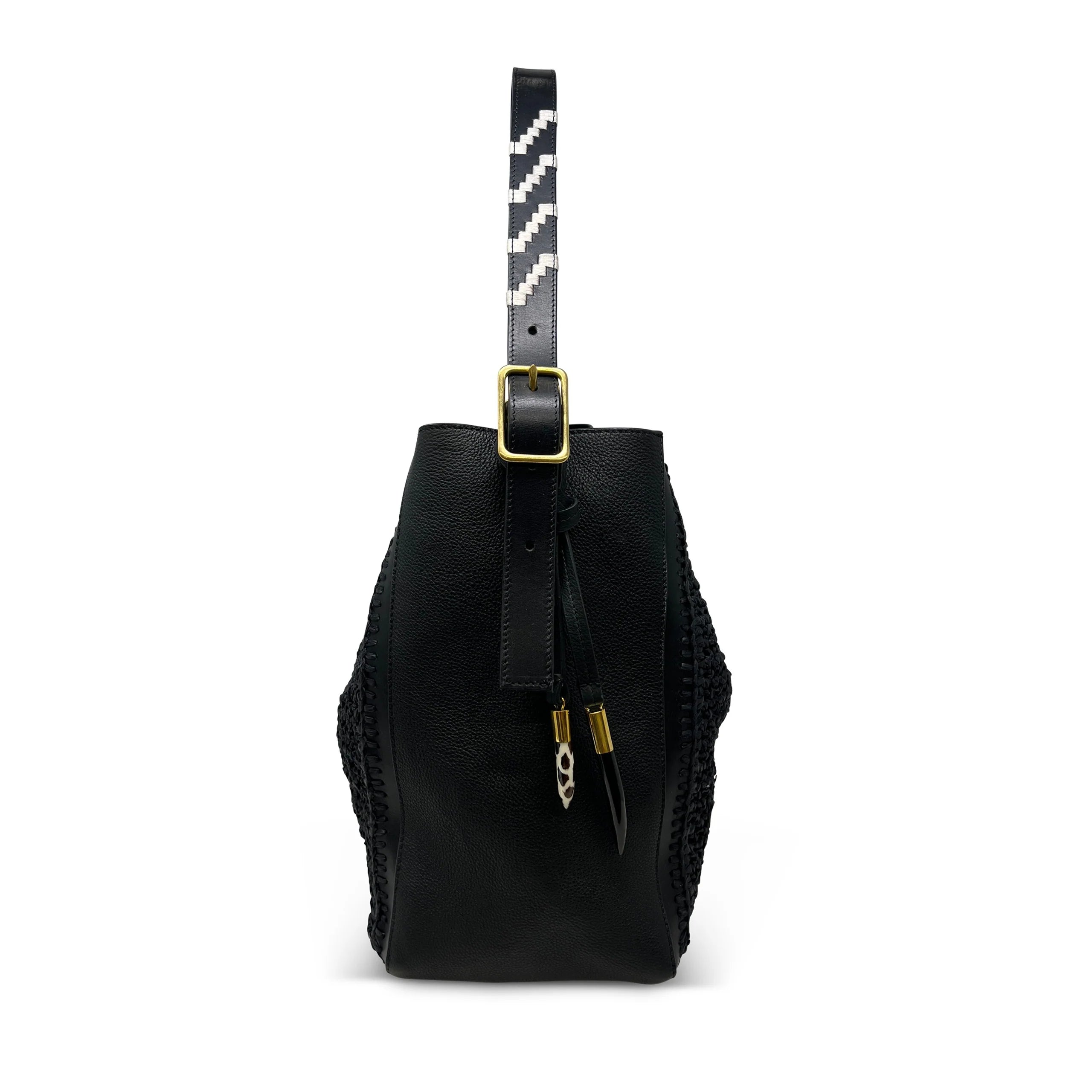 Black Cowdray Hobo - Black Mesh
