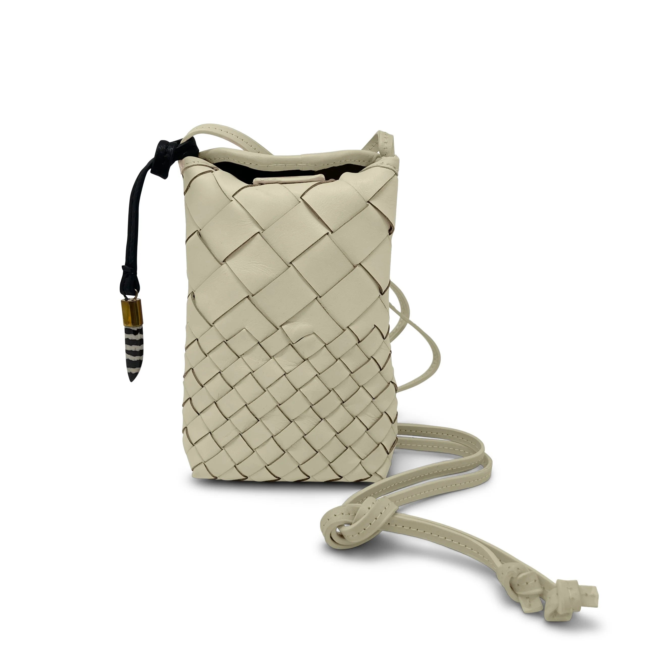 Dark Gray Sling Phone Crossbody - Sand Threaded Weave