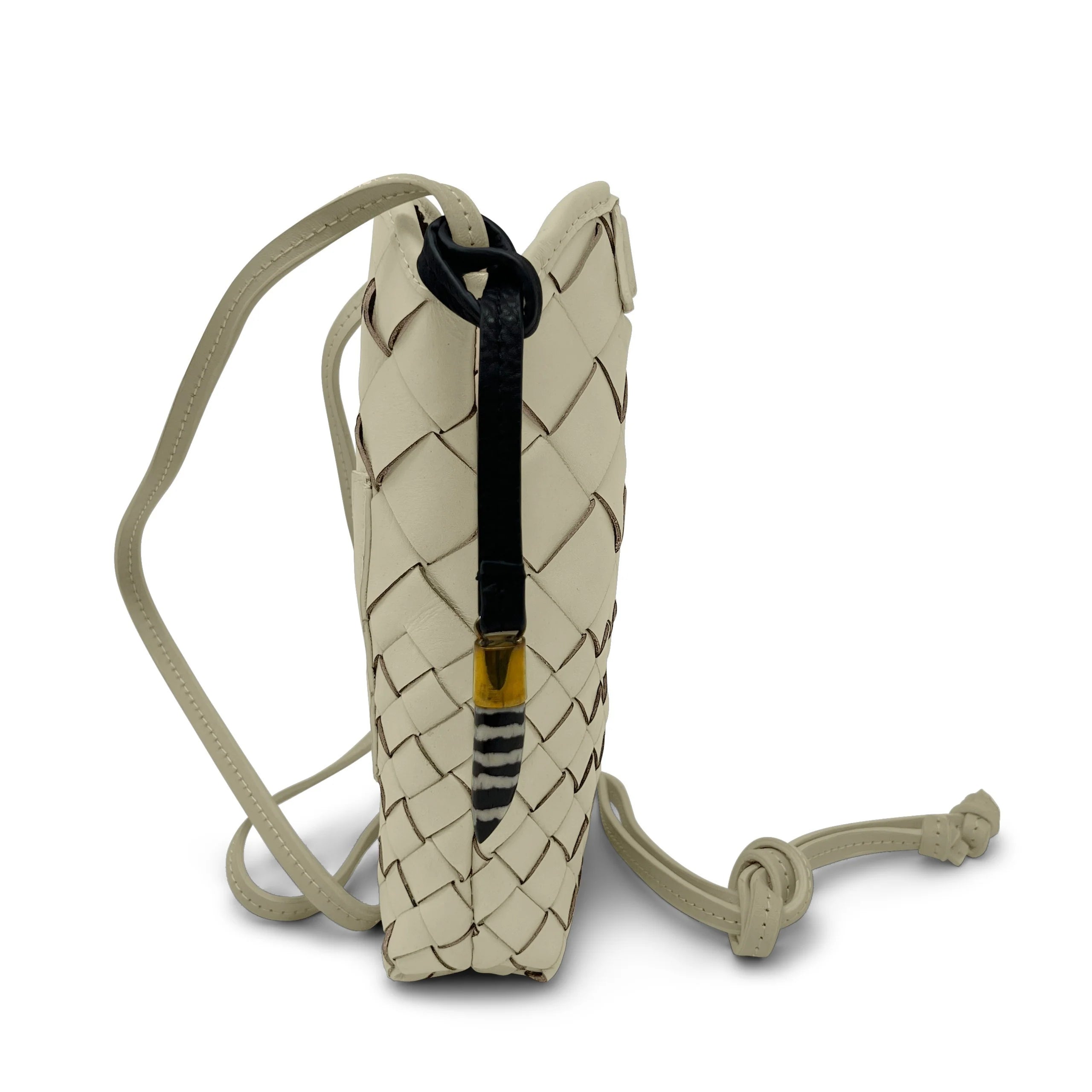 Rosy Brown Sling Phone Crossbody - Sand Threaded Weave