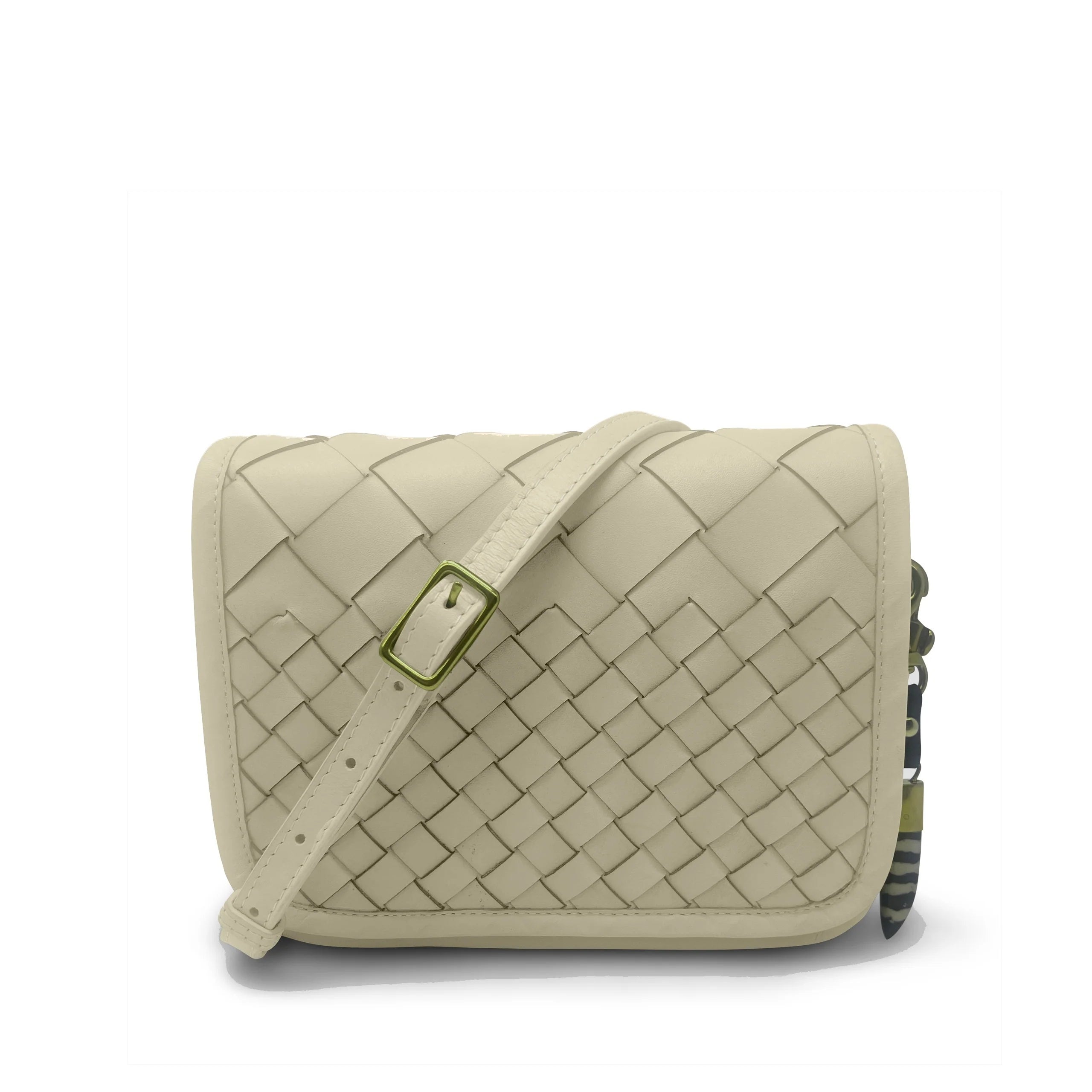 Rosy Brown Mini Mia Crossbody - Sand Threaded Weave Crossbody