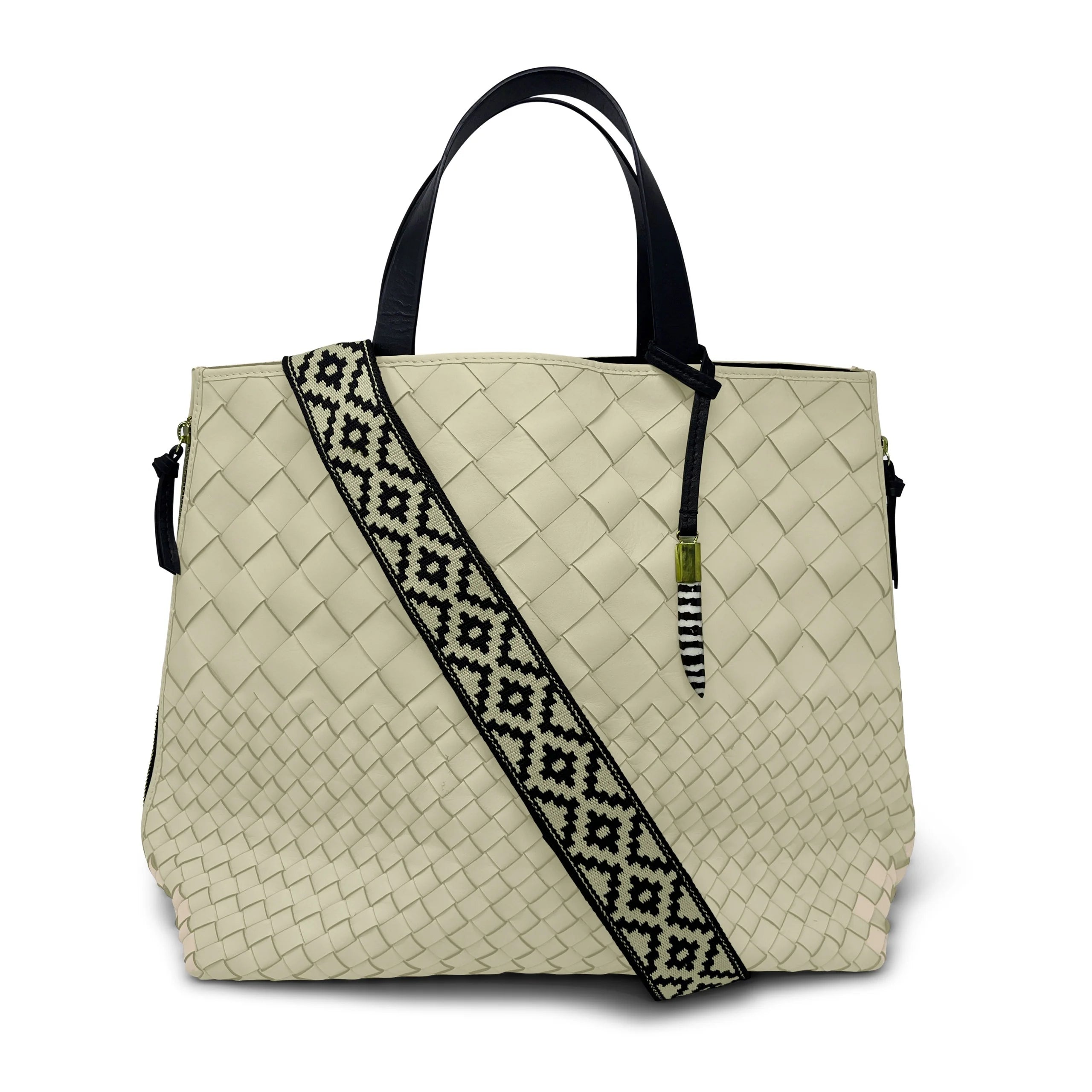 Dark Gray Bantham Tote - Sand Threaded Weave