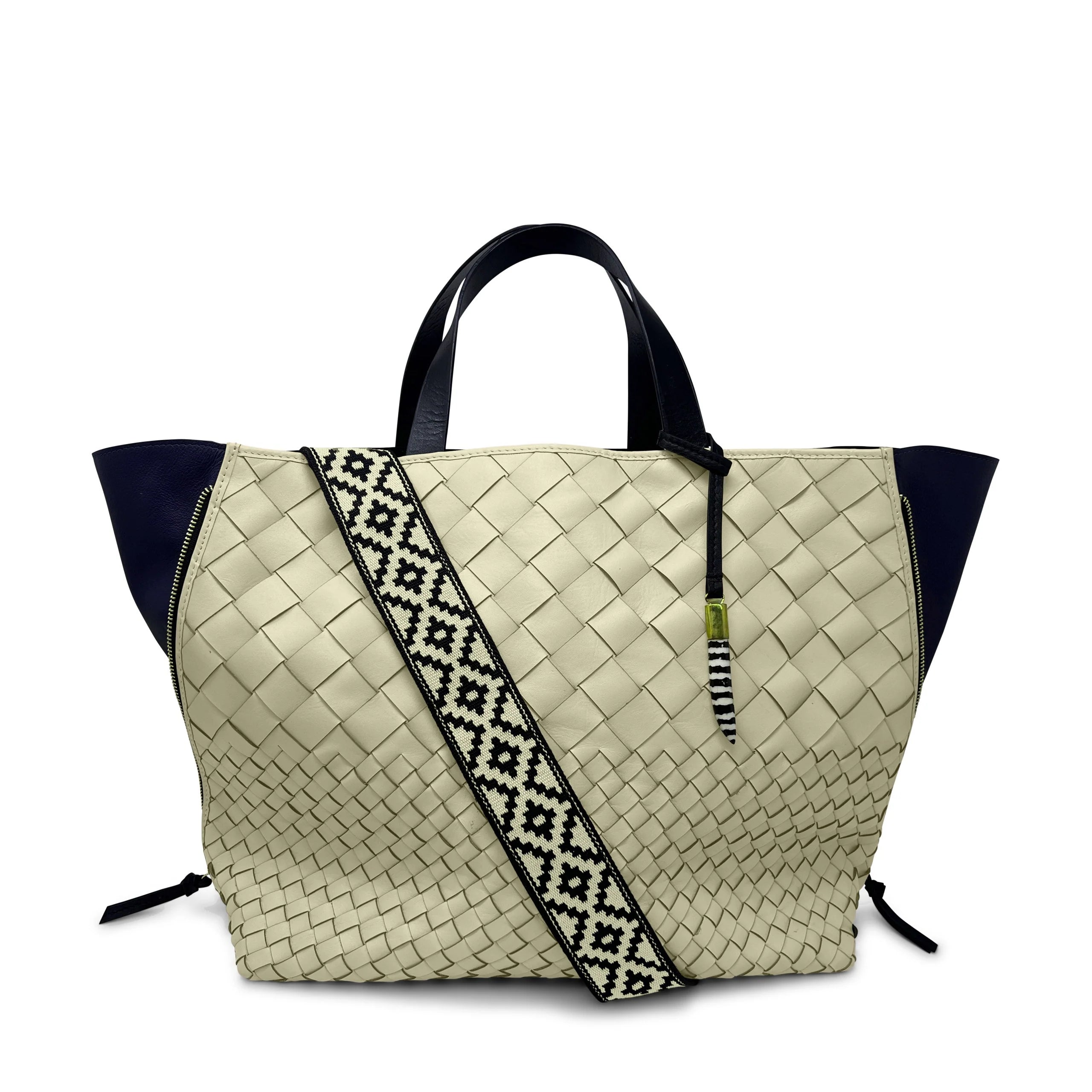 Dark Gray Bantham Tote - Sand Threaded Weave