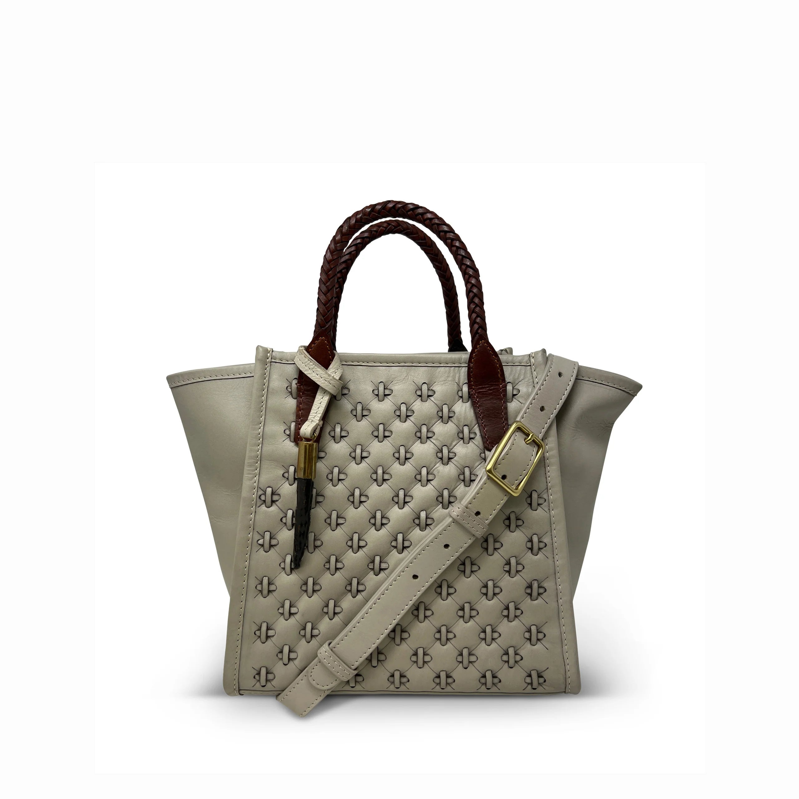 Dim Gray Mini Tote - Chalk Lazer Criss Cross