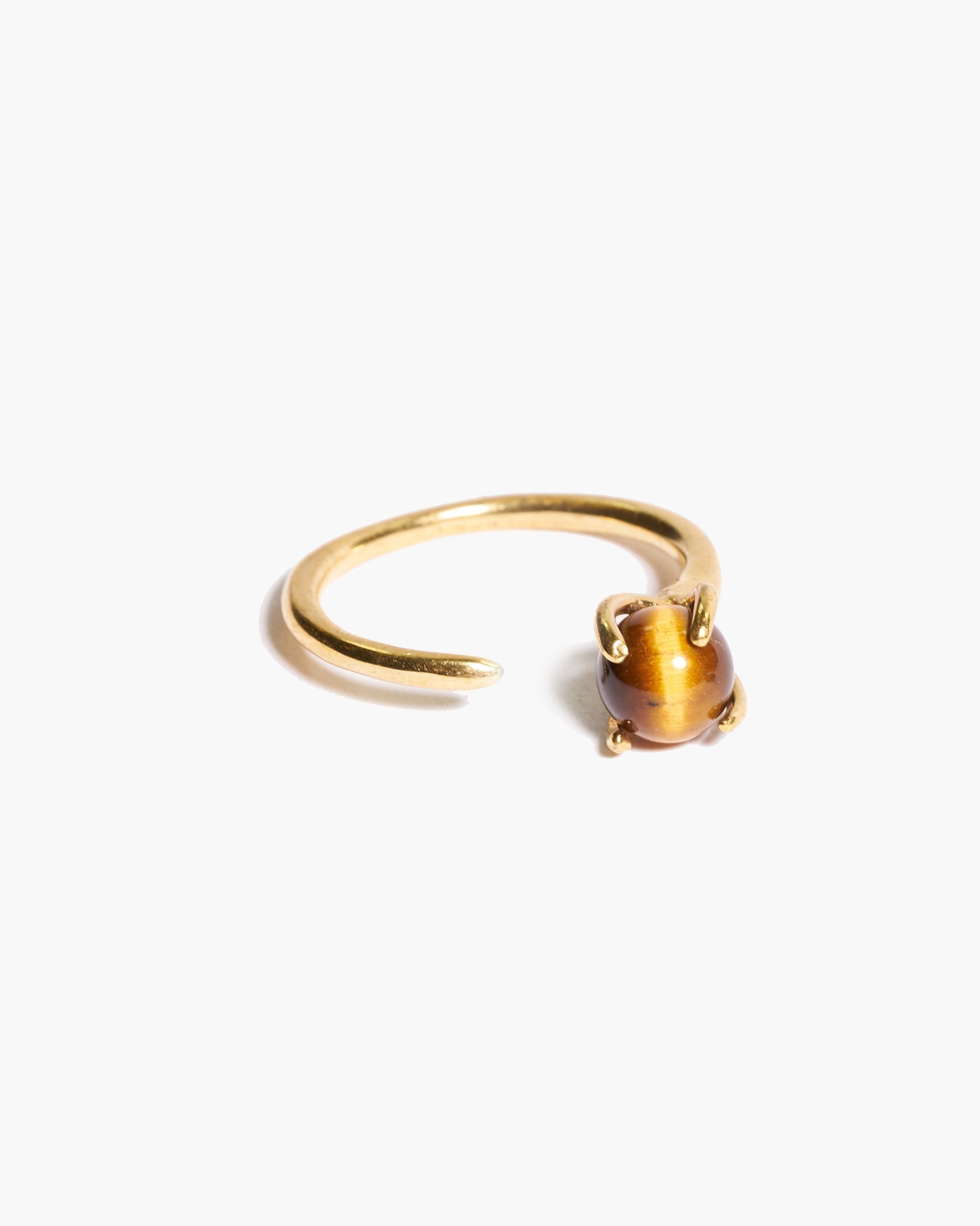 Odette Klint Ring in Brass with Tigers Eye