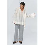 Light Gray Lottie Top Textured Ivory