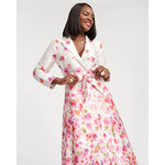 Antique White Lucille Wrap Dress Pocket Full of Posies Oyster/Pink