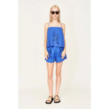 Beige Track Short in Marine Lapis