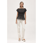 Antique White Aida Top Black Stripe