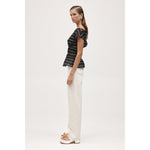Beige Aida Top Black Stripe