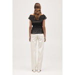 Beige Aida Top Black Stripe