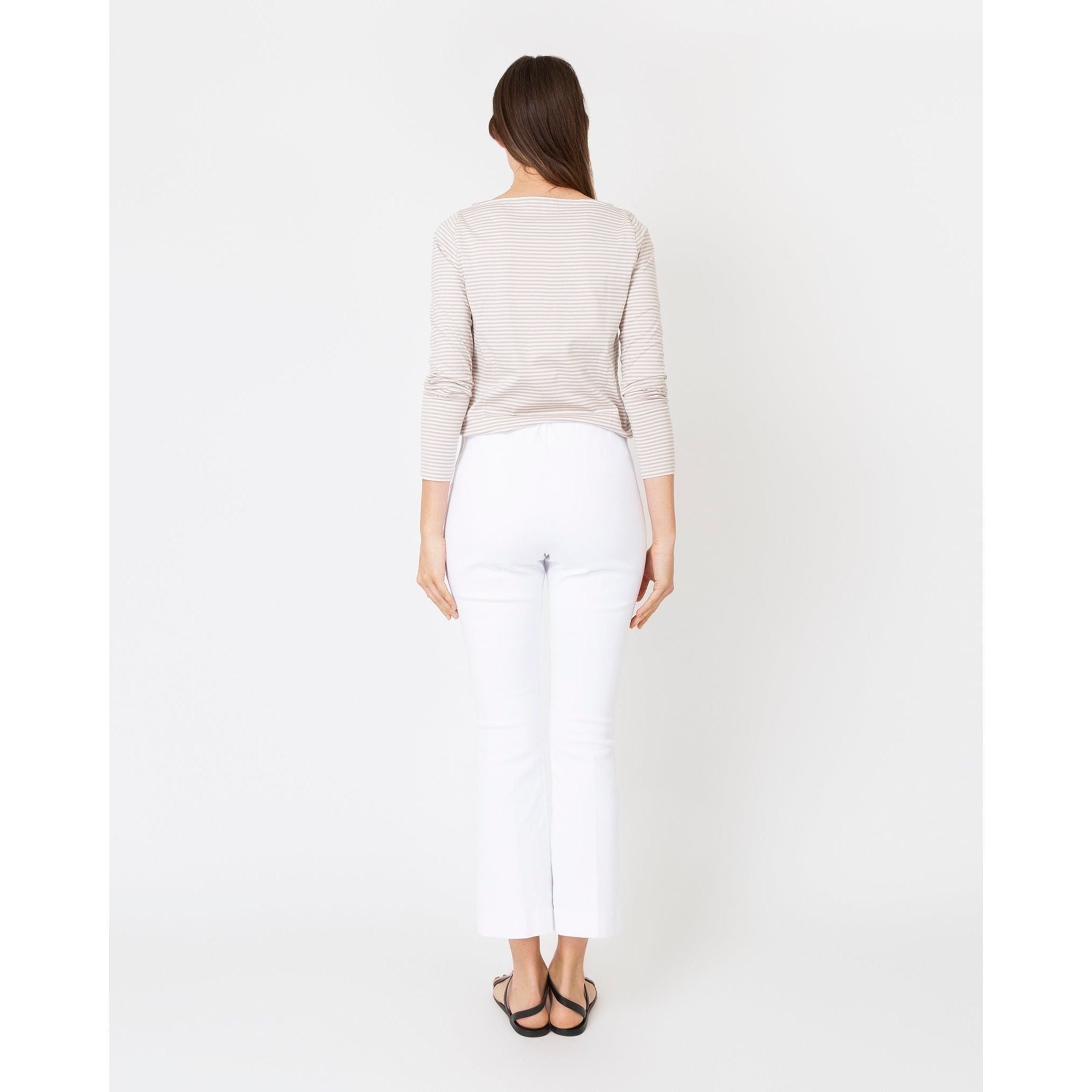 White Smoke Faye Flare Cropped Pant White