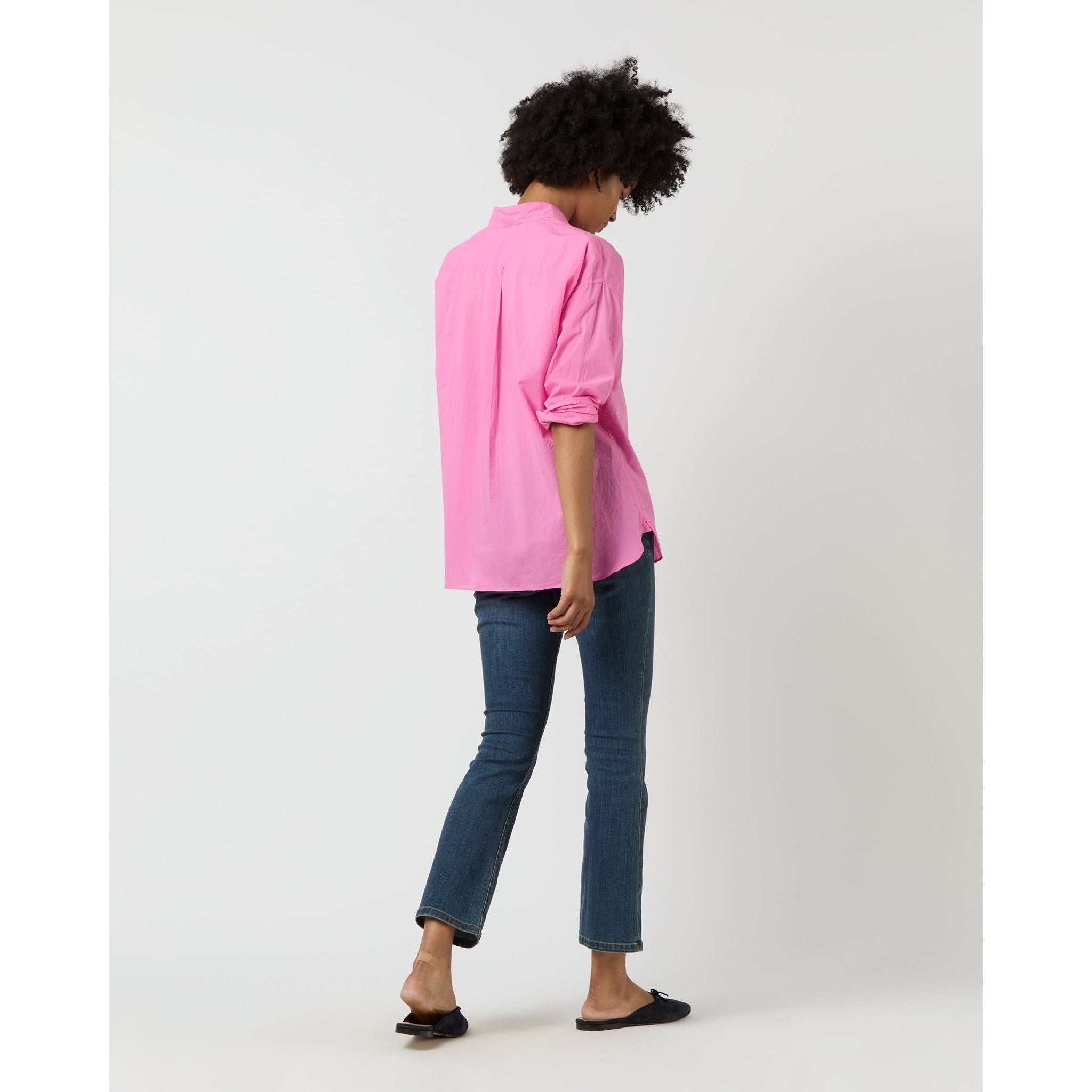 Light Gray Weekender Shirt in Pink Summer Cloth