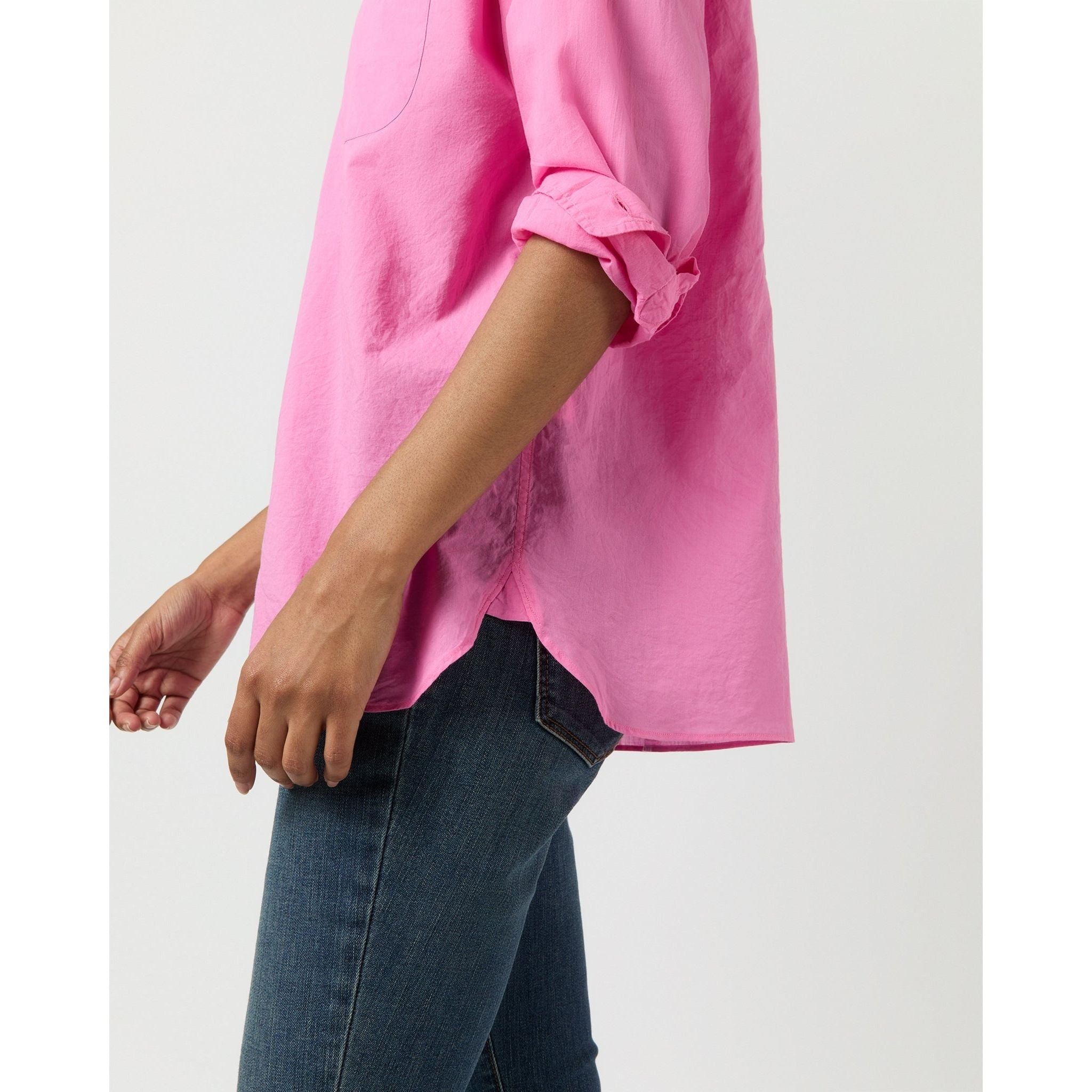 Light Gray Weekender Shirt in Pink Summer Cloth