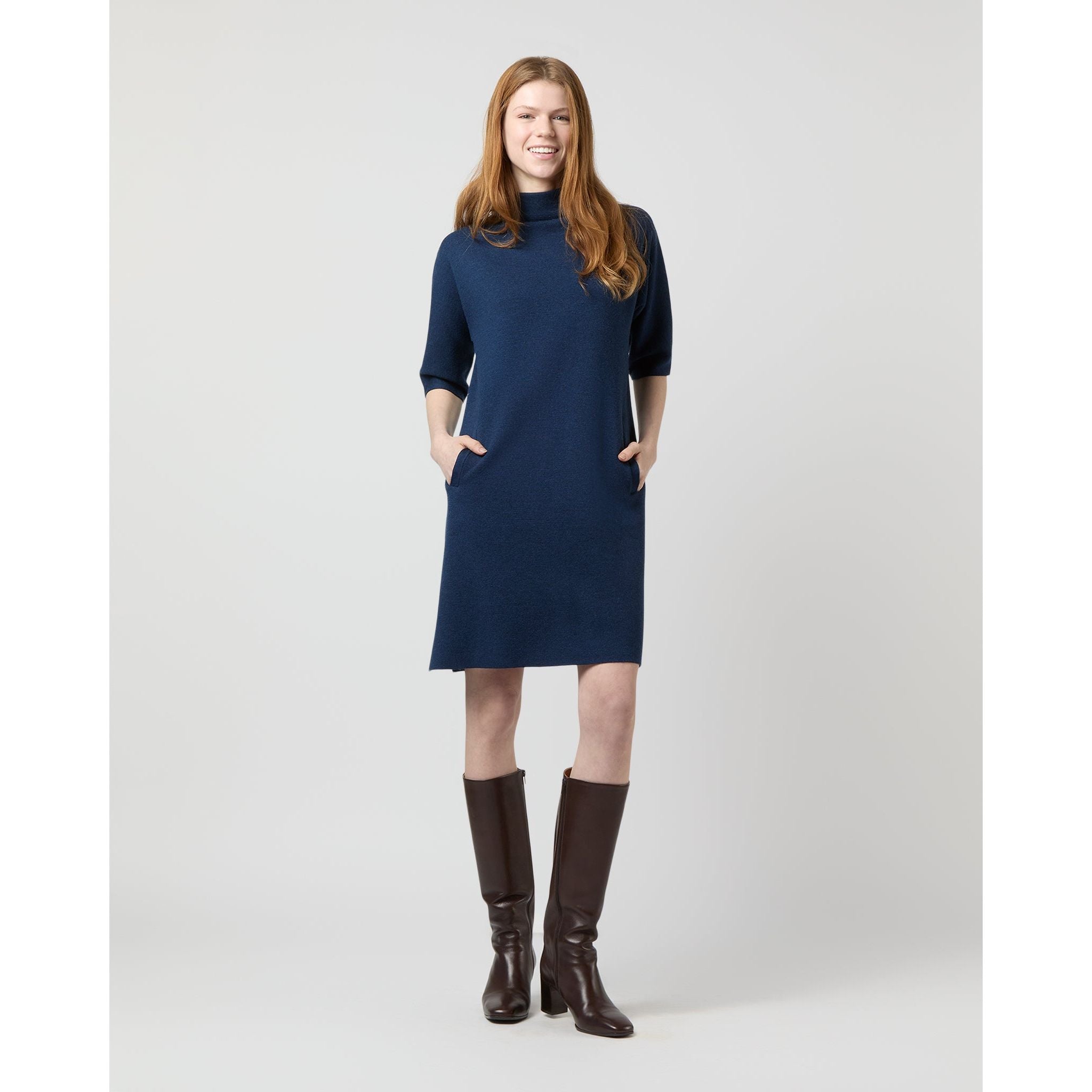 Rowan Short-Sleeved Funnel Neck Dress