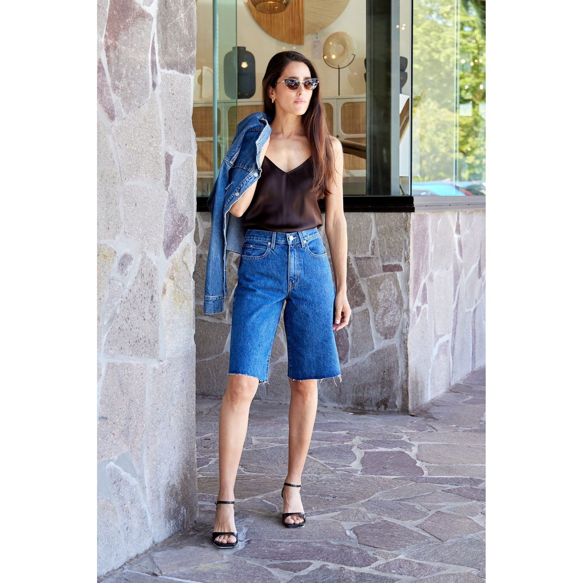 Gray Denim Grace Short Forbidden Love
