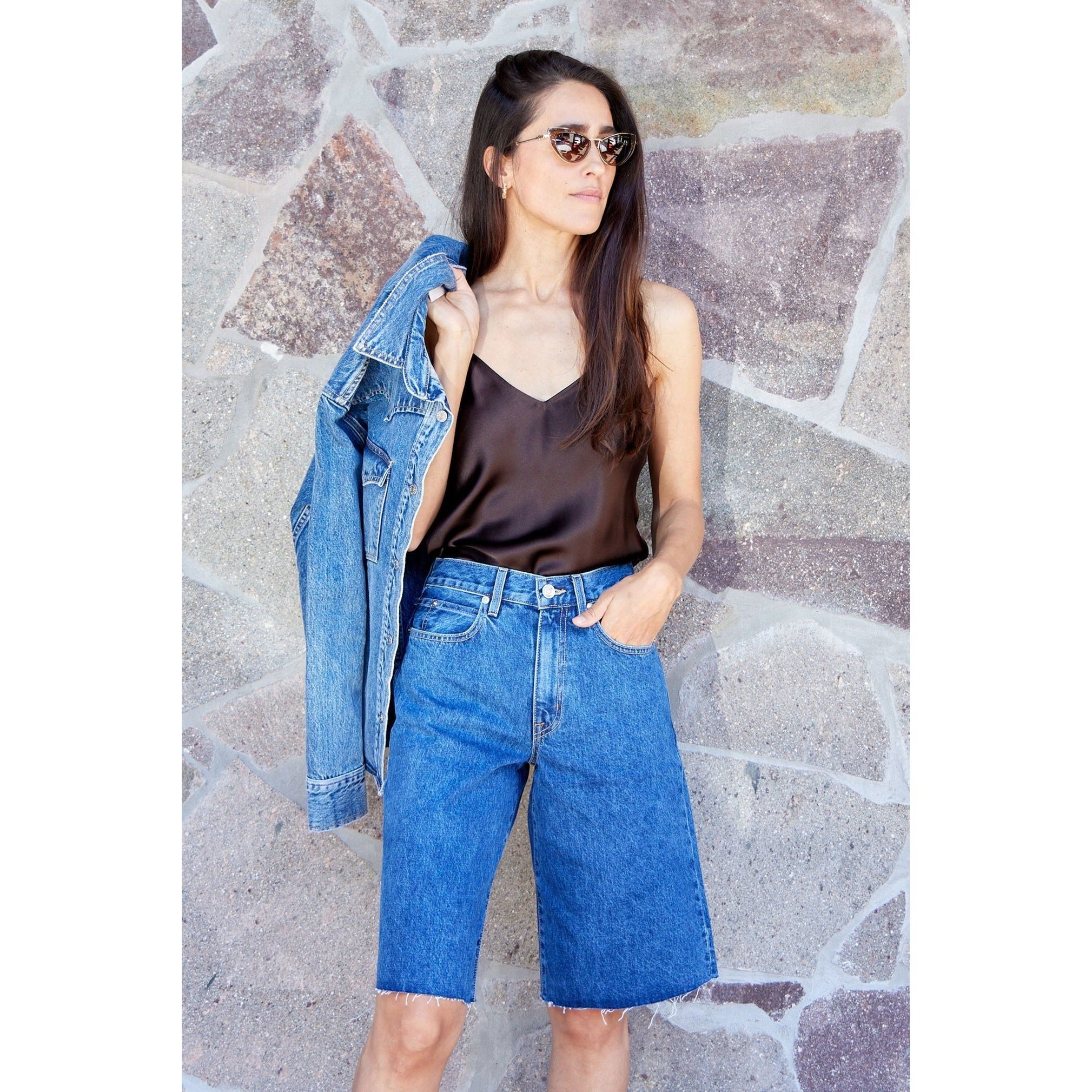 Gray Denim Grace Short Forbidden Love