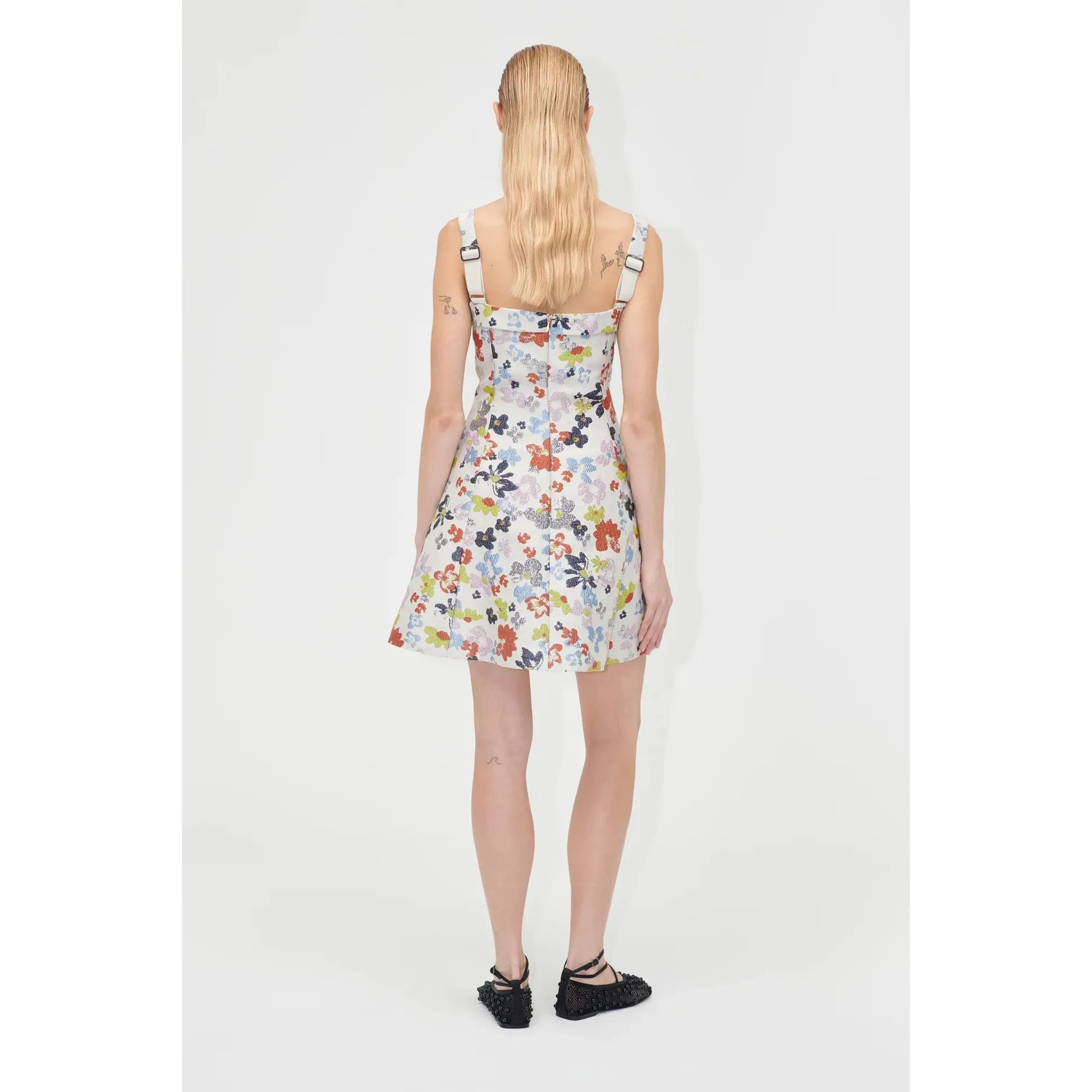 Antique White Sleeveless Fitted Waist Dress - Skyfall Flowers