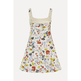 Beige Sleeveless Fitted Waist Dress - Skyfall Flowers