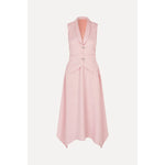 White Smoke Tailored Handkerchief Dress - Coral Blush