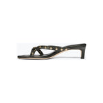 Lavender Elaine Sandal Black Nappa With Gold Studs