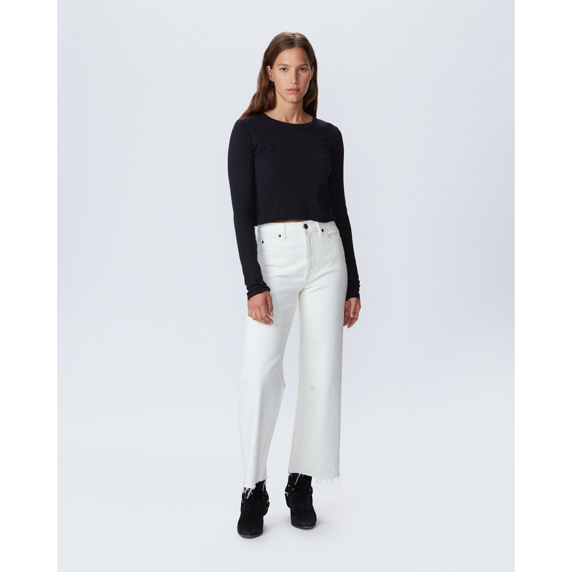 Lavender Denim Grace Crop White