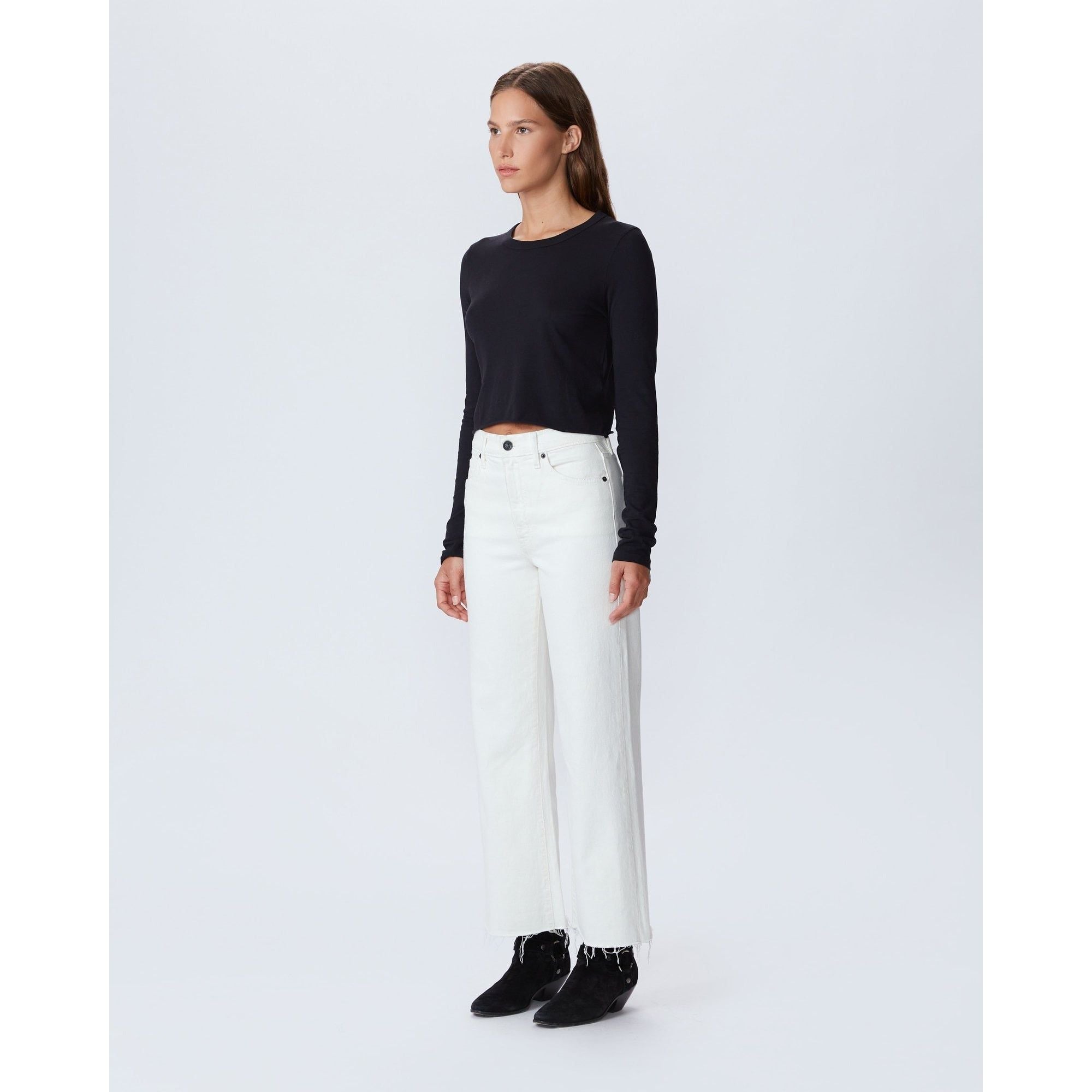 Lavender Denim Grace Crop White