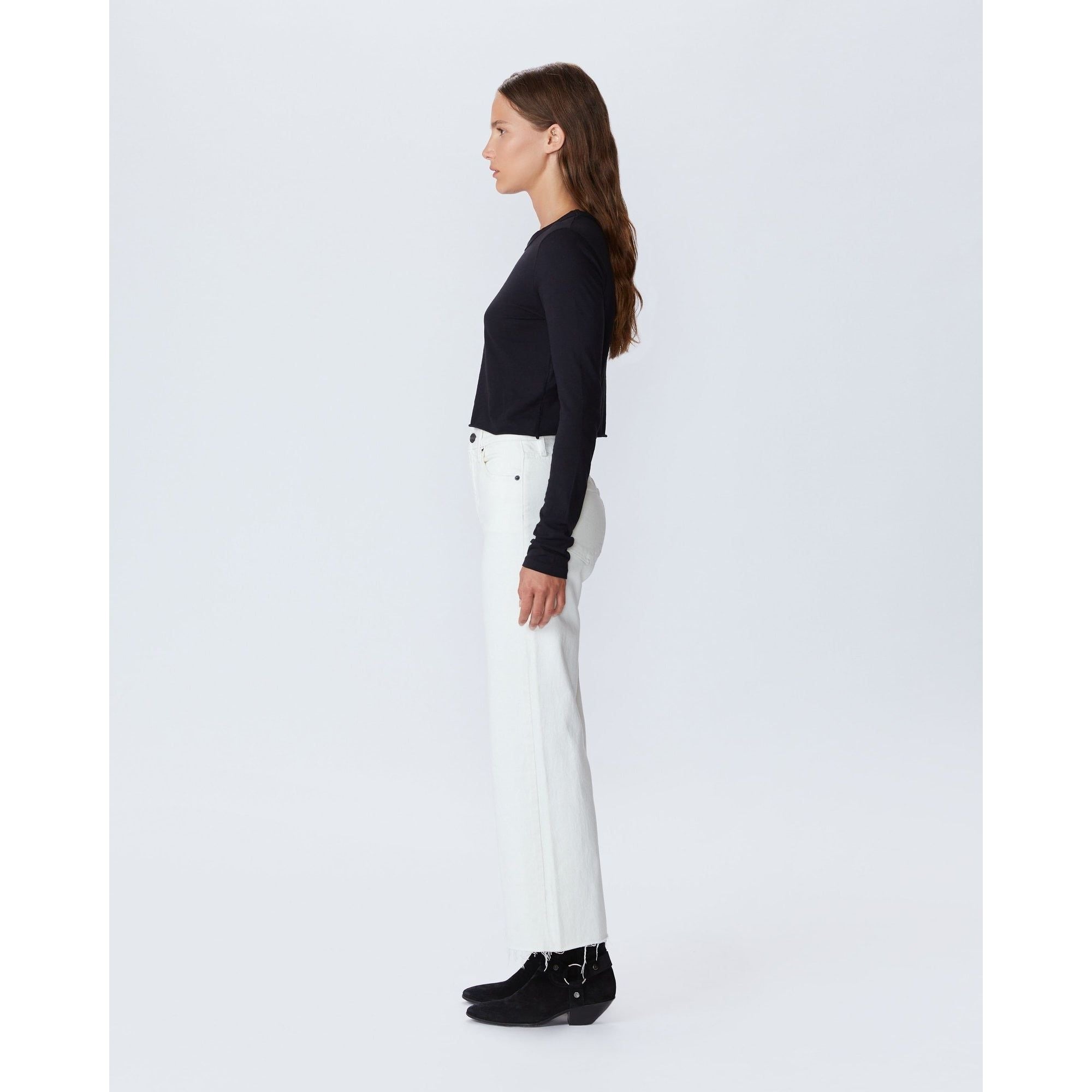 Lavender Denim Grace Crop White
