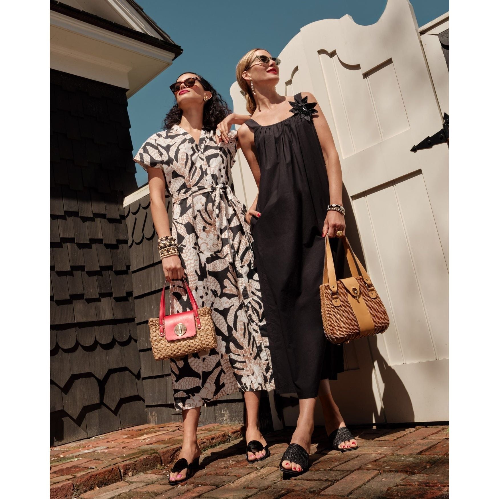 Tan Lynda Maxi Dress Solid Poplin Cotton Poplin Black